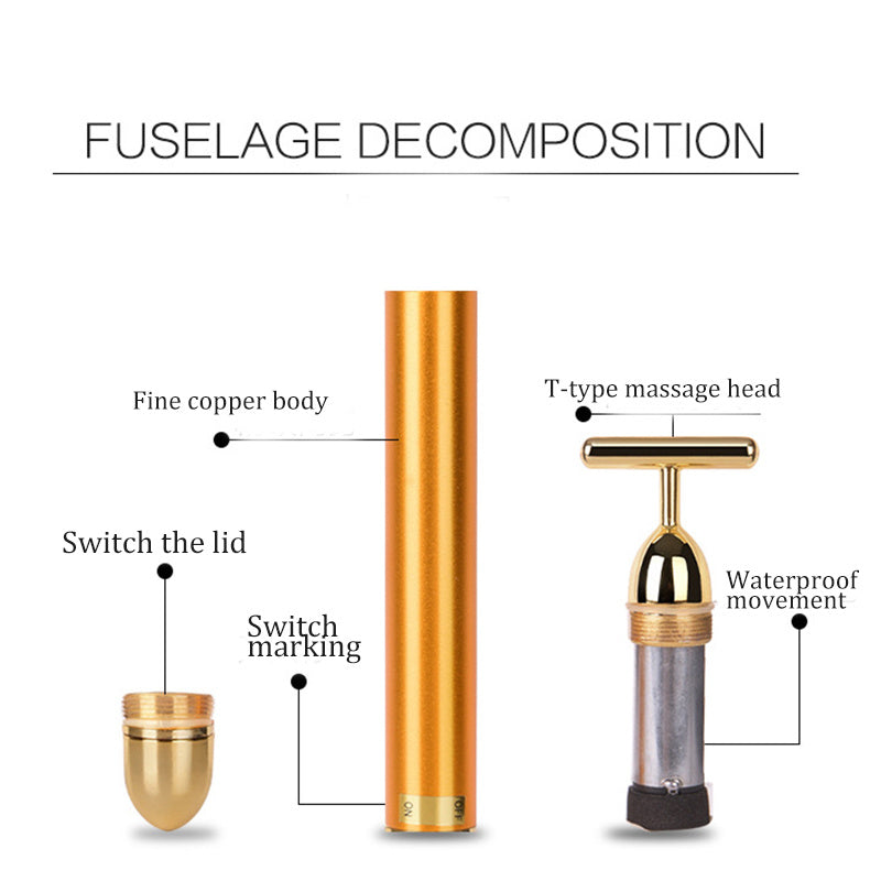 Gold Vibrating Facial Massager Celestique Glow