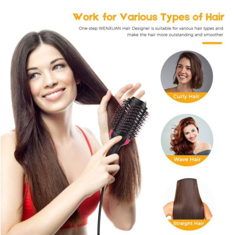 3-in-1 Hair Dryer, Straightener & Hair Curler Brush Celestique Glow