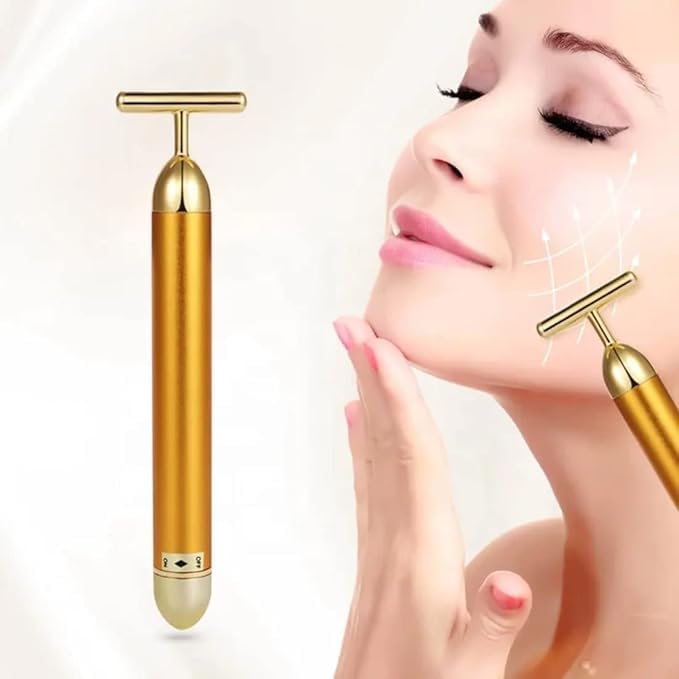 Gold Vibrating Facial Massager Celestique Glow
