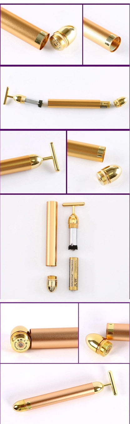 Gold Vibrating Facial Massager Celestique Glow