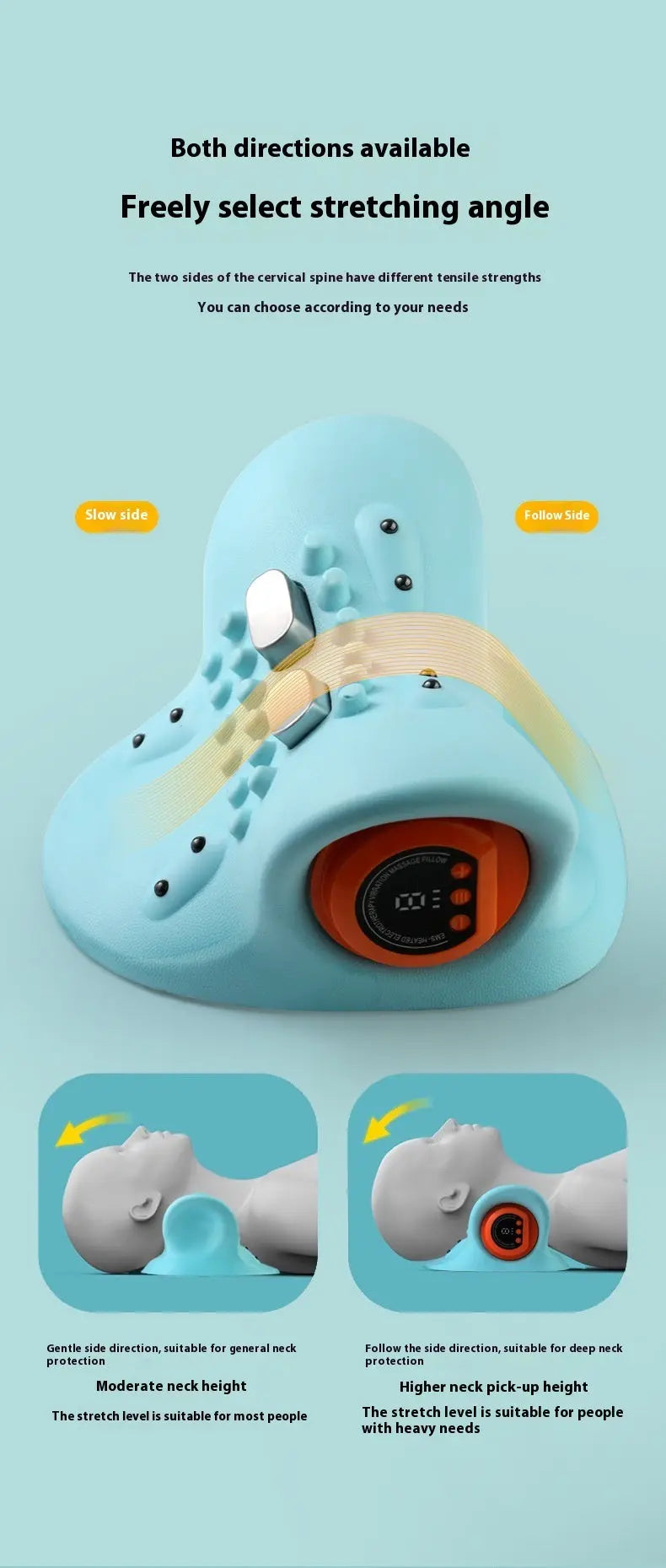 Cervical Spine Relief Massage Pillow - Celestique Glow